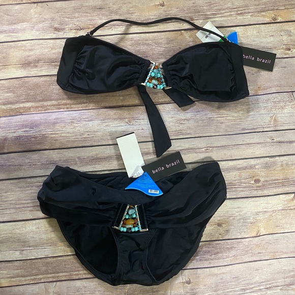 BELLA BRAZIL Zoe Beaded Swimsuit Size Large - Picture 2 of 6